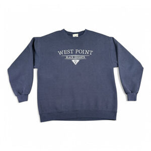 Vintage West Point Sweater Adult SMALL Blue Army Black Knights Spell Out 90s